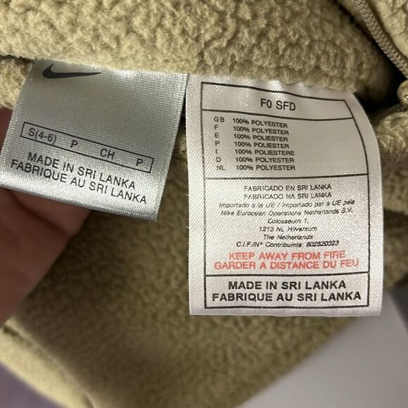 Nike Reversible Olive Tan Two Fabric Mock Neck Two Way Full Zip Up Vest- Small - Picture 12 of 14